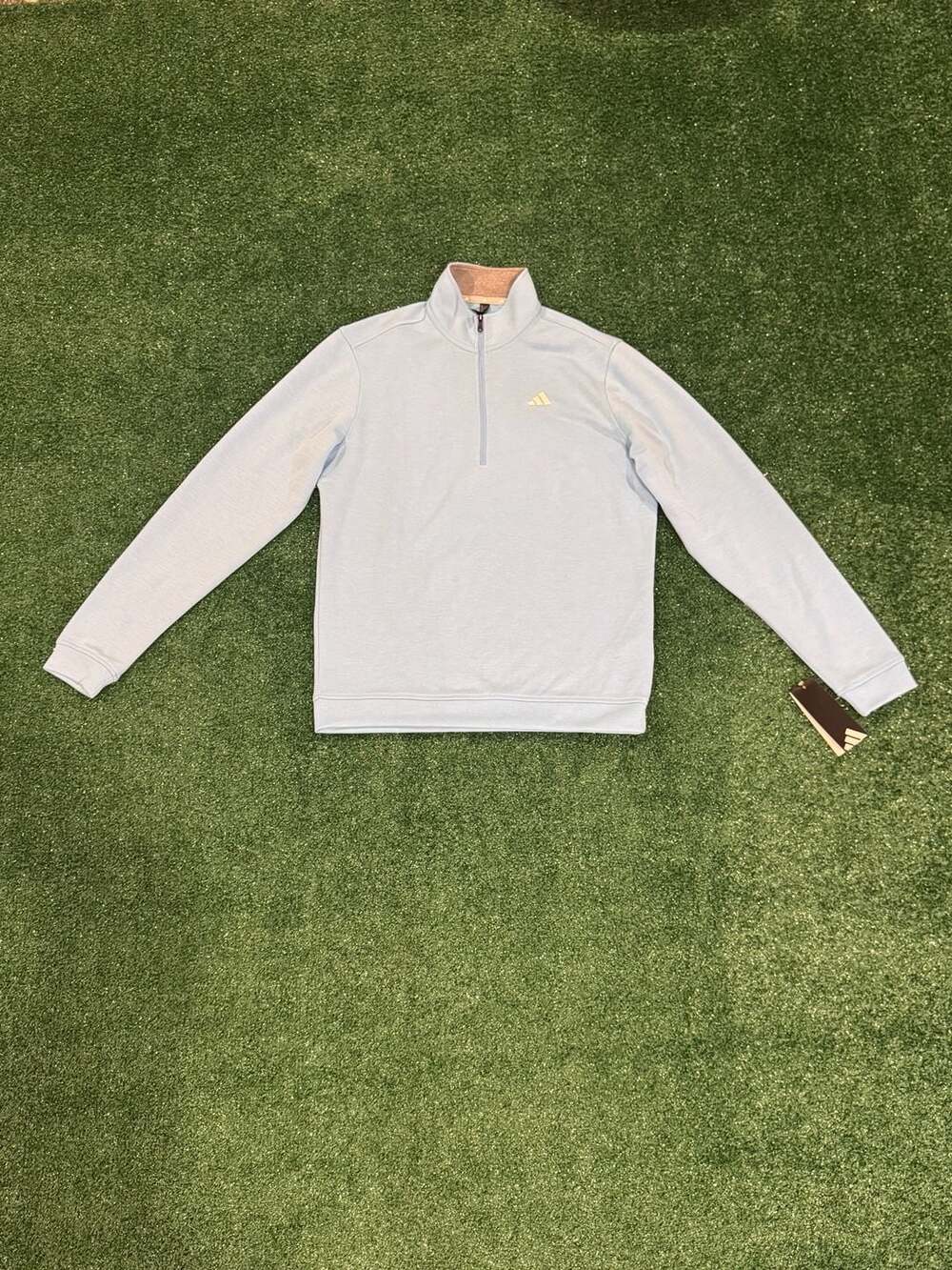 Adidas Mens Elevated 1/4-Zip Sweatshirt Blue Burst Size S New with Tags